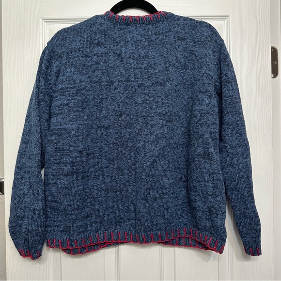 VTG Heirloom Collectables Red and Blue Sweater Valentines Women’s Sweater Size L - Picture 10 of 11